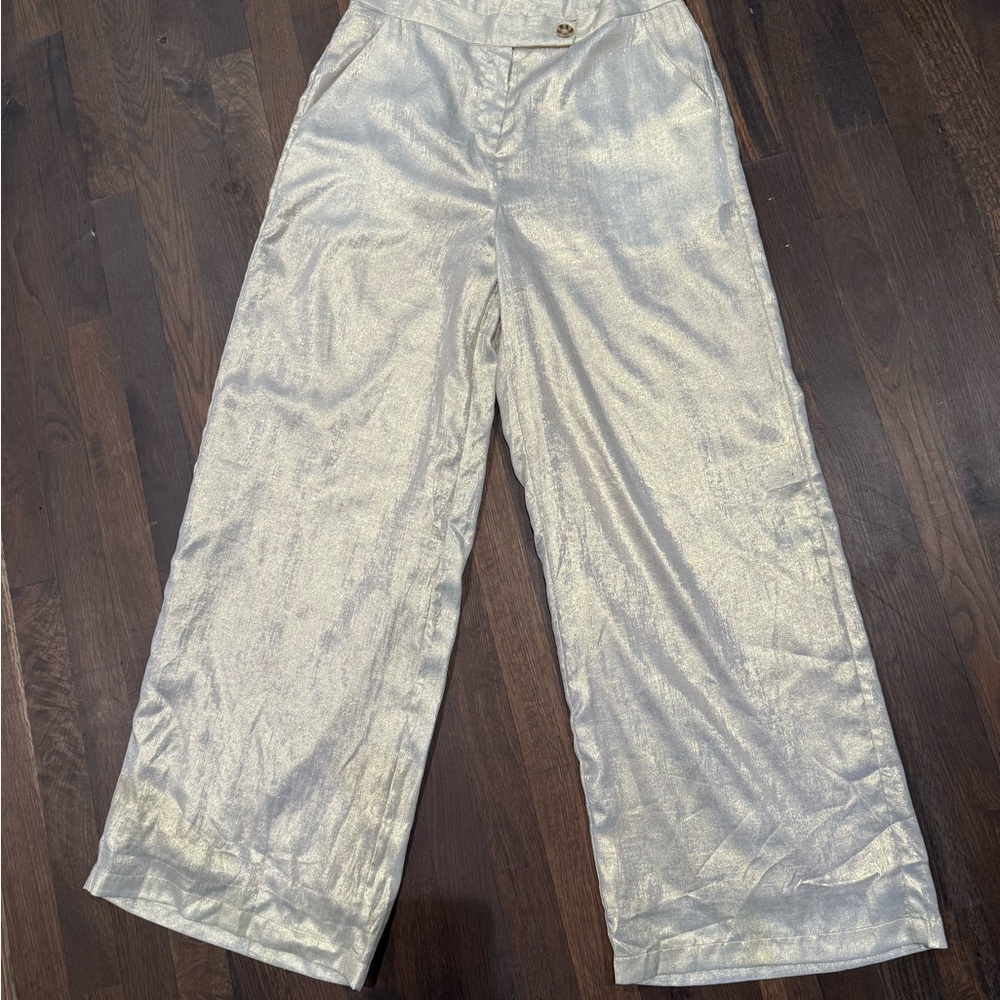 NWT - Ellison Shimmering Wide-Leg Pants